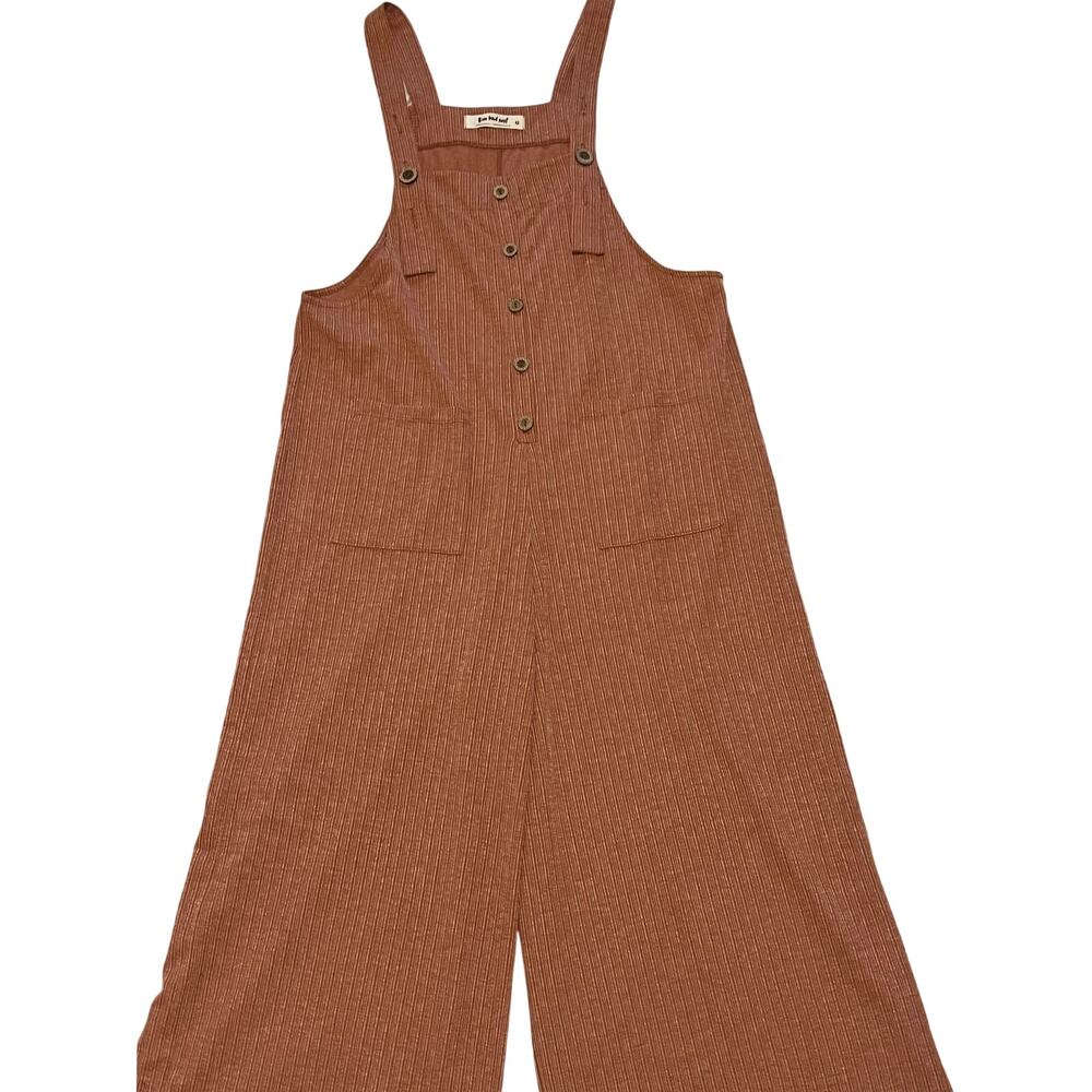 Three Bird Nest wide leg lightweight overalls, jumper XL rust brown jumper